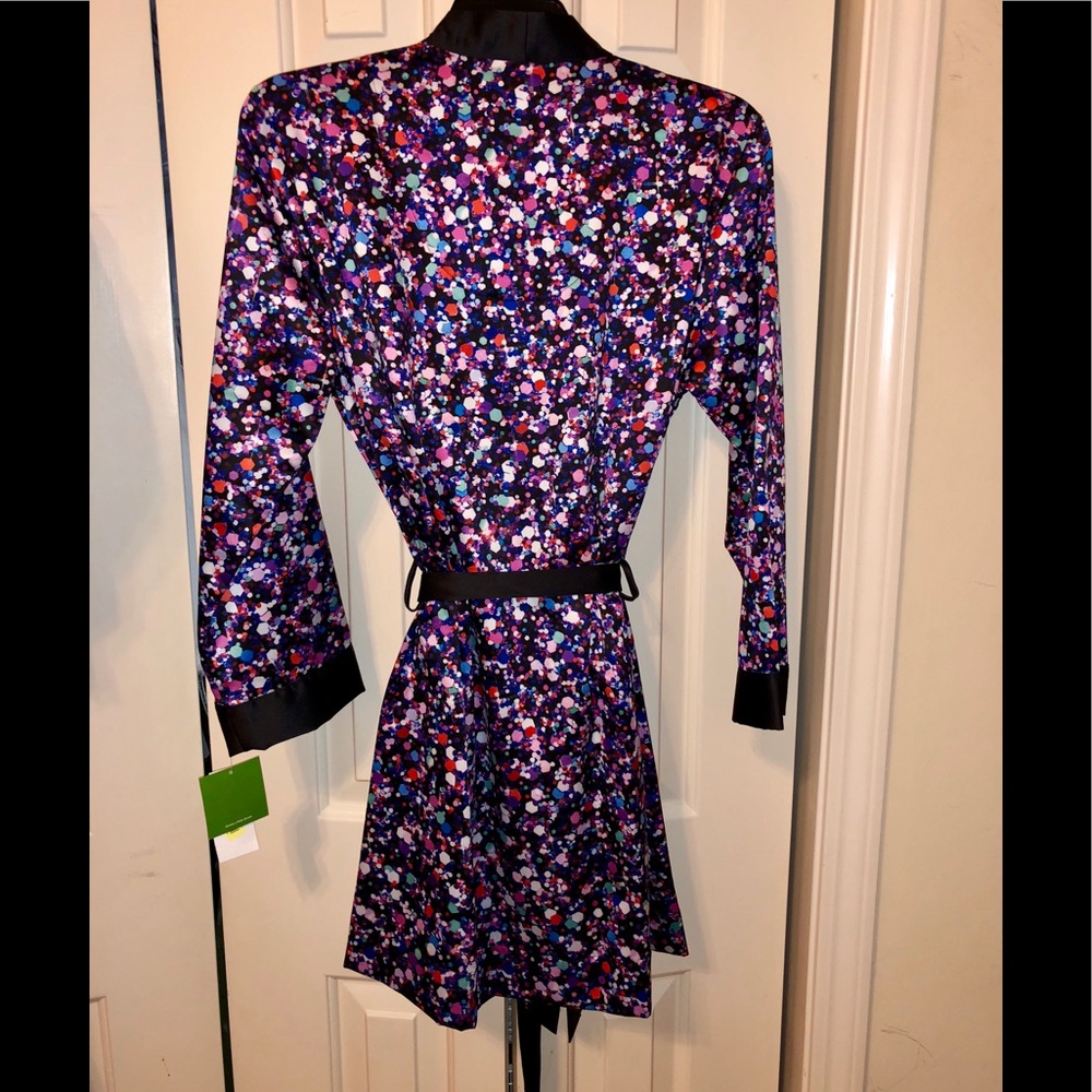 NWT KATE SPADE "Glitter Dot” Charmeuse Robe Kimono - Picture 4 of 9